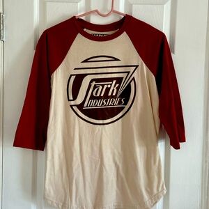 Stark Industries logo marvel baseball shirt women